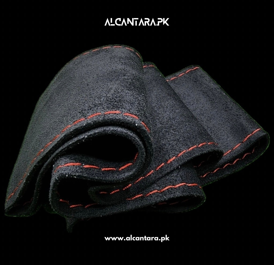 Alcantara/Suede Steering Wheel Cover (RED)